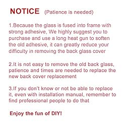 Perzework OEM Rear Cover Back Glass Replacement for