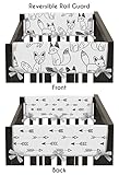 Grey, Black and White Fox and Arrow Teething Protector Cover Wrap Baby Crib Side Rail Guards - Set of 2