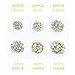WXJ13 1300 Pieces Flatback Rhinestones AB Round Brilliant, 6 Size, 1.5 mm - 5 mm