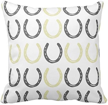 PocaBlife Equestrian Themed Horse Shoes Pattern PillowCustomized Square Custom Throw Pillow Case Cushion Cover Pillowcase Pillow Cover 18x18