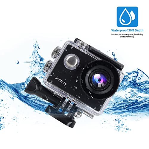 Jadfezy Action Camera 4K with WiFi, Remote Control, Sports Camera with