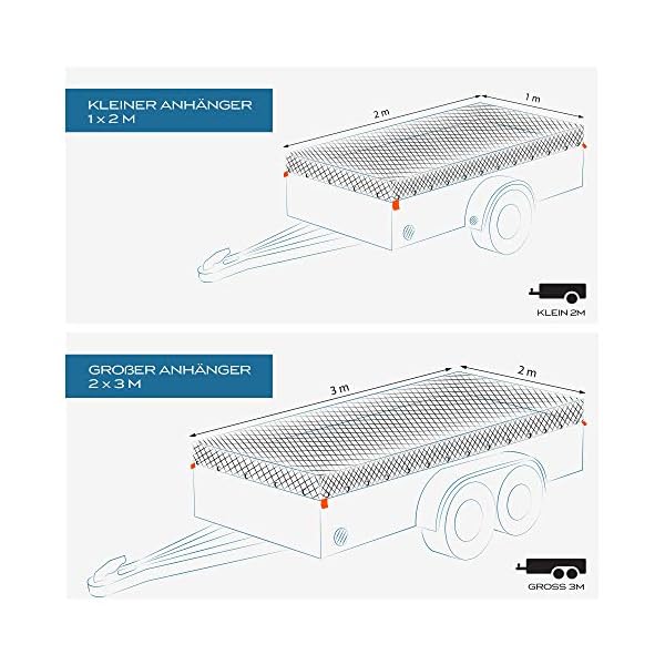 TRIBURGÂ® AnhÃ¤ngernetz Dehnbar fÃ¼r AnhÃ¤nger der GrÃ¶Ãen 1x2 m bis 2x3 m - engmaschig mit Gummiseil [schwarz/elastisch] – Bild 7