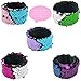 Mermaid Slap Bracelet 5 Pack for Birthday Party Favors Christmas Gifts, Two-color Decorative Reversible Charm Magic Sequins Flip Wristband Bracelet for Kids,Girls,Boys,Women