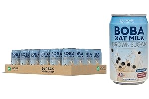 DAOHER BEVERAGE (Pack of 24) DaoHer Oat BOBA - Brown Sugar Oat BOBA, BOBA Ready-To-Drink, Vegan Bubble Tea || No.1 Canned BOBA || Bubble Milk Tea Ready-To-Drink