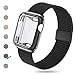 KEOLUS Compatible for Apple Watch Band 38mm 40mm 42mm 44mm with Screen Protector, Soft TPU Protective Case with Stainless Steel Mesh Loop Replacement for iWatch Band Series 5 4 3 2 1