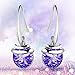 Mondaynoon Christmas Gift Magic Love Bean Women's Swarovski Element Crystal French Wire Dangle Earrings (Tanzanite1177)