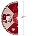 iPEGTOP 42 inch Christmas Tree Skirt - Quilted Xmas Tree Skirt Holiday Decoration Joy Character Snowflake Lovely Santa - Red and Begie Plaid Rim