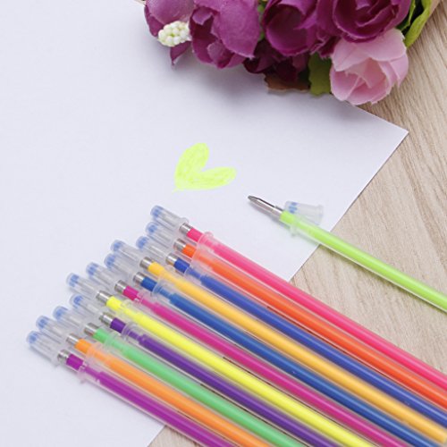 Woolf's House 12Pcs 12 Colors 0.38mm Gel Ink Pen Refills Marker Pen Stationery School Supplies,Perfect for DIY Art Creation