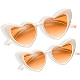 TruFabV 2 Pairs Retro Heart Sunglasses for Women Fun Mommy and Me Sets Birthday Glasses Easter Basket Stuffers