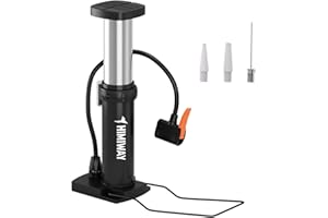 Himiway Bike Floor Pump,Portable Bicycle Foot Pump,Mini Air Pump with Presta and Schrader Valve,Hand Foot Activated Tire Inflator for Mountain&Road Bike Balls