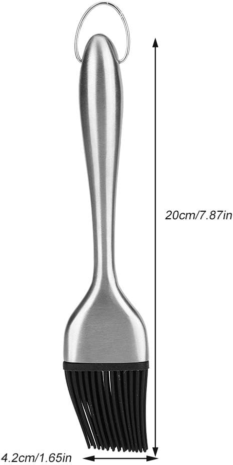 GOTOTOP Basting Brush,Oil applicator Brush for BBQ Stainless Steel Handle Silicone Brush Head Heat Resistant Pastry Brushes,BBQ basting for Barbecue BBQ Grill Baking Roasting Cooking(20cm) - Image 5