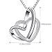B.Catcher Necklace Womens Silver Jewelry Forever Love Frosted Interlocked Heart Pendant with Chian
