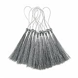 Bilipala Silver Thread Bookmark Tassels for Jewelry Making, Souvenir, Bookmarks, DIY Craft Supplies, 10 Counts
