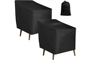 Takytao Patio Chair Covers 27" W x 31" D x 40" H Black for Outdoor Outside Lawn Garden Furniture Waterproof Cloth Covers for Rocking Chair Sofa Couch Deep Seat