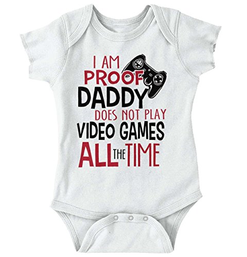 Brisco Brands Proof Daddy Play Video Game All Time Cute Baby Clothes Xbox Romper Bodysuit