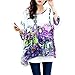 HP95(TM) Women's Bohemian Style Batwing Sleeve Chiffon Beach Loose Shirt (#Purple,X-Large)