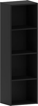 Vida Designs Oxford 4 Tier Cube Bookcase Black Wood Shelving Unit