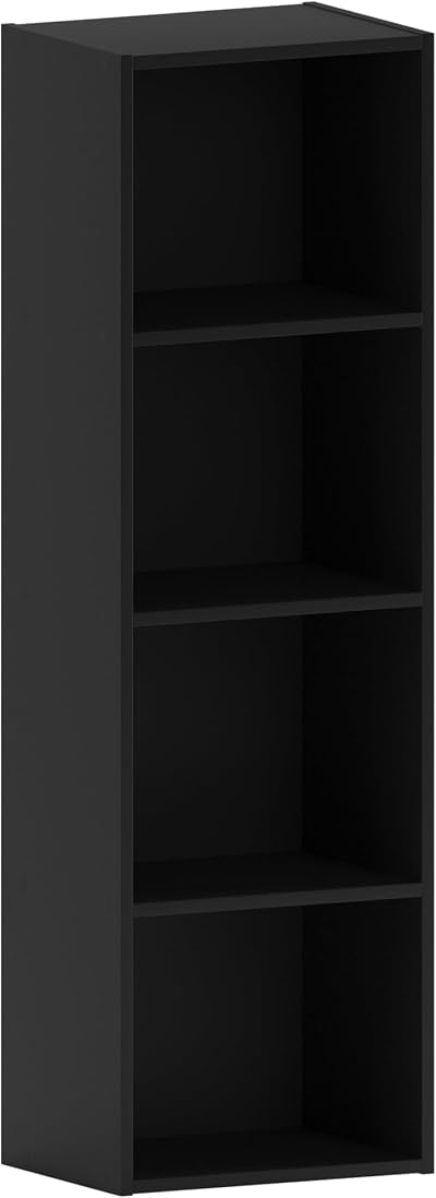 Vida Designs Oxford 4 Tier Cube Bookcase Black Wood Shelving Unit