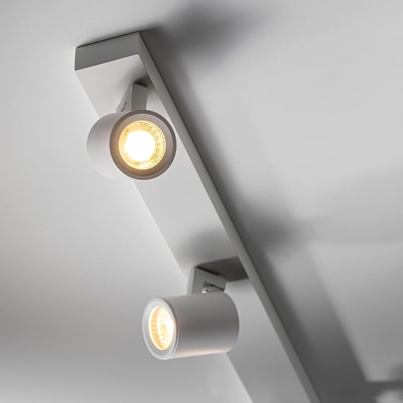 - Lampada da soffitto VENETO | Illuminazione moderna per uffici, appartamenti e stanze | Lampada da soffitto plafoniere | 2 x GU10 | Rotondo | Bianco
