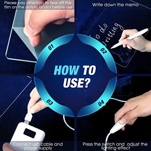 Acrylic Dry Erase Board with Wooden Stand 12 x 8 Inch Clear Desktop