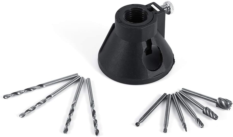 4Pcs Drill Bits 6Pcs Milling Burrs with Drill Carving Rotary Locator HSS Wood Plastic Steel Cutting Tool Set