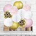 Baby Shower Decorations Furuix 12pcs Pink Gold Party Decorations Tissue Paper Pom Pom Honeycomb Ball and Paper Lantern for One Year Old Girls' Princess Birthday Decorations