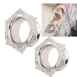 Hunputa 1 Pair Ultra Thin Copper Ear Tunnels Stretcher Plugs Expander Earskin Ear Gauges Piercing Jewelry (14mm)