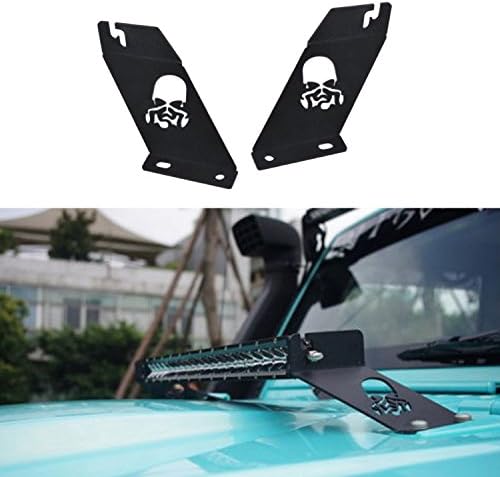 Ohmu 2007-2015 Jeep Wrangler JK JKU Unlimited 2wd/4wd Sahara Rubicon Light Bar Hood Mounting Brackets Fit 20 Inch Led Work Light Bar