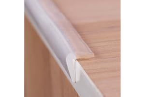 ANGLORIA Edge Protector 100% Silicone, Baby Proofing Corners Clear Guards, Pre-Tape Adhesive Soft for Kids Safety, Child Table Cabinets Furniture Bumper (2/5x2/5 in, 12 FT)