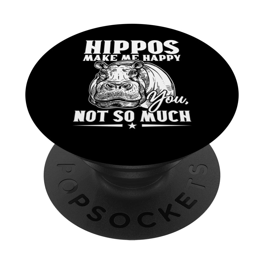 Funny Hippos Make Me Happy Hippo PopSockets Swappable PopGrip
