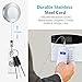 Retractable Badge Holder, Aerb Pack of 3 Heavy Duty ID Badge Holder Reel Clip with Stainless Steel Cord and DIY USA Flag Stickers for Men, Women, Nurse, Officer, Silver