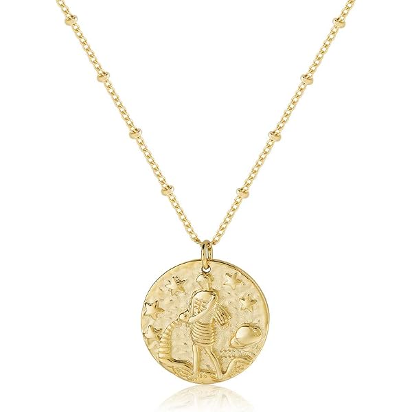 MING&KELLY Zodiac Necklace For Women - 14K Gold Plated Astrology Constellation Pendant, Adjustable 18+2 Inch Chain - View #3
