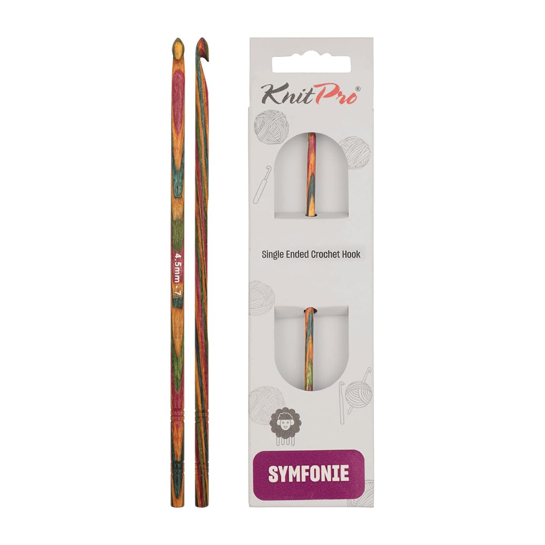 KnitPro Symfonie Single Ended Crochet Hook | 4.50mm — image 1