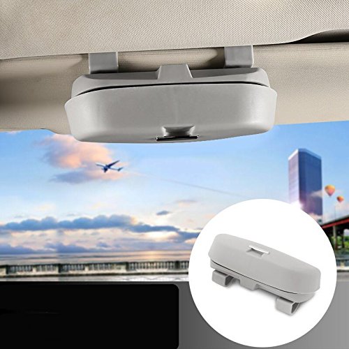 HOLDCY Car Glasses Holder Sun Visor Clip - Eye Sunglasses Storage Holder Box - Automotive Accessories ABS 1Pcs Apply to All Car Models (Gray)