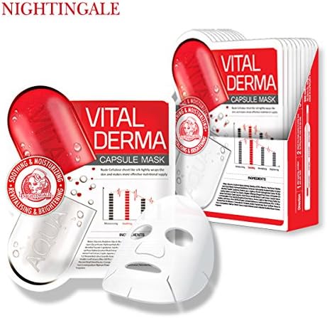 Nightingale Vital Derma Capsule Mask Sheet 25ml x 10EA - Soothing, Moisturizing, Revitalizing &amp; Brightening