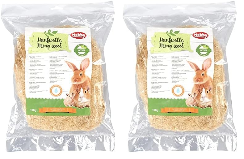 Nobby Laine de Chanvre pour Hamsters et Petits rongeurs, 2 Paquet (1 x 100 g)