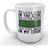 CTIGERS Funny Mug Computer Programmer Gifts Software Engineer Gift Software Developers Mug 99 Little Bugs in the Code 11oz WHITE