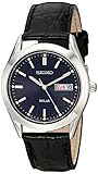 Seiko Men's SNE049 Stainless Steel Solar Watch with Black Band