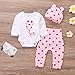 BOEBNOZCV Newborn Toddler Baby Girl Outfits Giraffe Bodysuit Top + Pink Legging Pants Set with Hat Infant Clothes