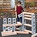 Playlearn 48pc Foam Wooden Beams for Kids- Children’s Reflective Vest and Storage Bag Included - Actual Beam Size Lightweight, Soft Building Blocks - Fake Wooden Beams