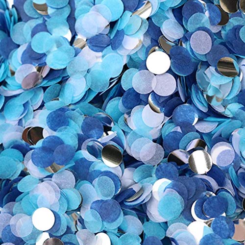 Paper Confetti,50 Grams Round Tissue Paper Confetti Multicolor Table Confetti for Wedding Birthday Welcome Party Balloon Blue 1 Inch