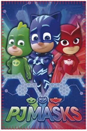 Pj Masks 2200-2418 Fleece Blanket, Children's Bedding, 59 Inches, Multicolored, Catboy, Owlette and Gekko