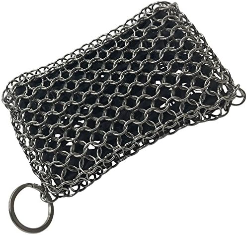 Premium Stainless Steel Cast Iron Cleaner Chainmail Scrubber for Skillets, Griddles, Pans or Woks