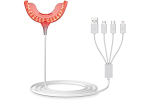Red Light Oral Care Device for Gums, Gum Comfort Support, 32 LED Gum Care Light with adapters for USB/C, iPhone, and Android