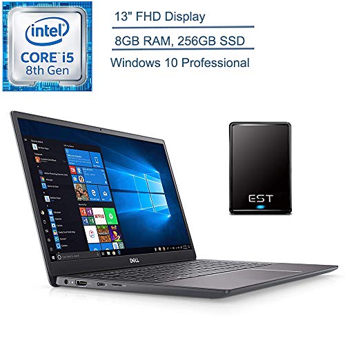 2020 Dell Vostro 13 5390 13″ FHD Business Laptop Computer, Intel Quad-Core i5-8265U up to 3.9 GHz, 8GB RAM, 256GB SSD, 802.11ac WiFi, HDMI, Windows 10 Professional + EST 500GB External Hard Drive