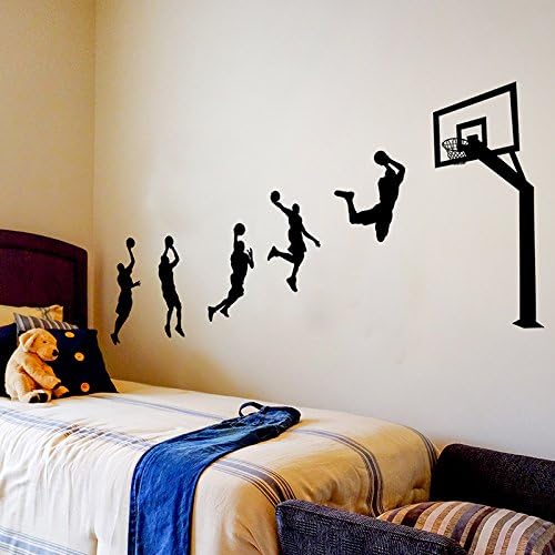 RUIPENGPENG Wall Sticker Decal Waterproof Removable for Living Room Kids Baby Nursery The self adhesive Boys Hostel student furnishings the rooms are furnished with basketball posters, shot 2, King