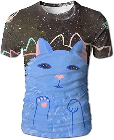 Pace Cat Cute Art3D Colorful Printed Graphic Men T Shirt Design Short Sleeve