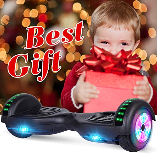 Felimoda 6.5" inch Two Wheels Electric Smart Self Balancing Scooter Hoverboard with Wireless Speaker LED Light-UL 2272 Certified for Kids Gift and Adult,Black