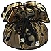 Serena Travel Set Jewelry Organizer Soft Silky Abstract Floral Print Gold Fabric Travel Roll Up and Matching Jewelry Pouch Bag