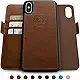 Dreem Fibonacci 2-in-1 Wallet-Case for iPhone X & Xs, Magnetic Detachable Unbreakable TPU Slim-Case, Wireless Charge, RFID Protection, 2-Way Stand, Luxury Vegan Leather, Gift-Box - Caramel
